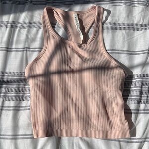 Lululemon Athletica Blush Ribbed Crop Tank Top